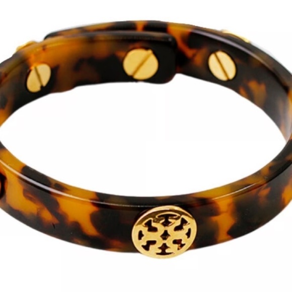 TORY BURCH Tortoise Logo Medallion Bracelet NWT - Picture 5 of 8